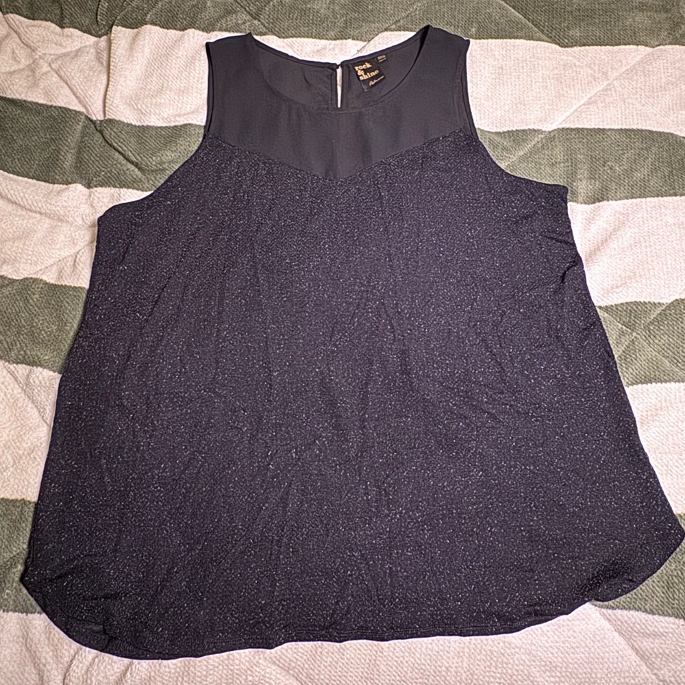 Reitmans Black Sparkle Sleeveless Blouse